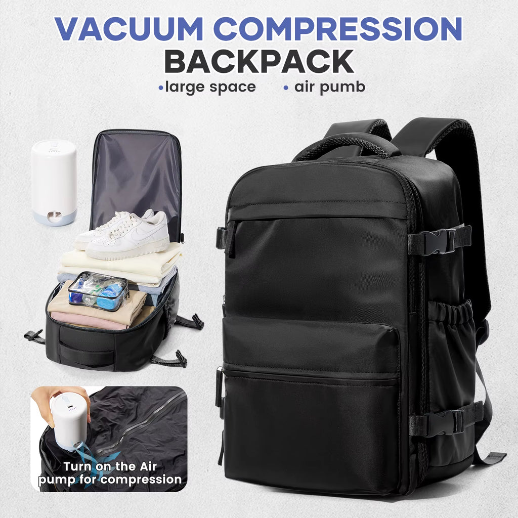 Vacuum Backpack Travel Bag for Men Large Capacity Backpack Business Laptop Backpack Women Men Expandable Backpack School Bag